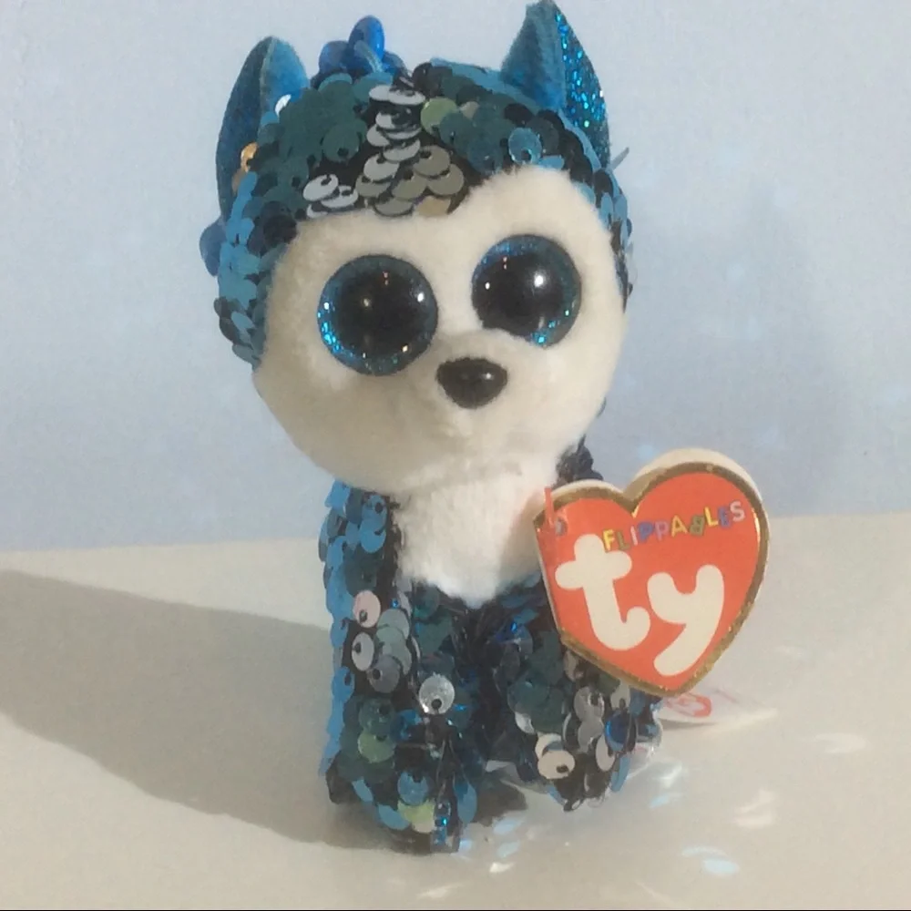 Ty Beanie Babies Flippables Slush Keychain Dog